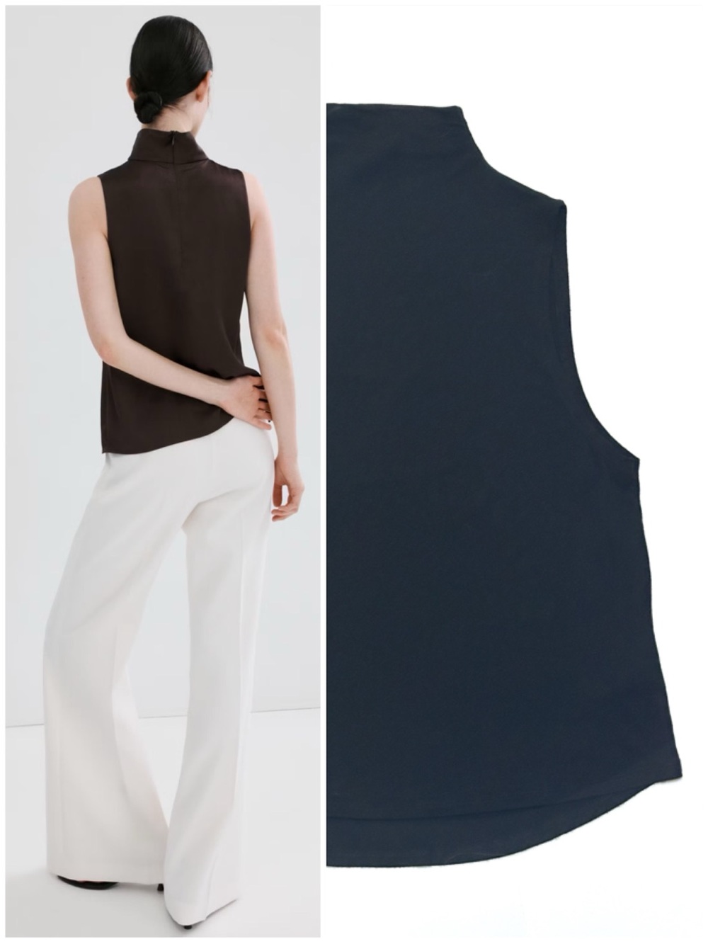 Aritzia Babaton Black Mockneck Tencel Stretch Jersey Tank Sleeveless Top
